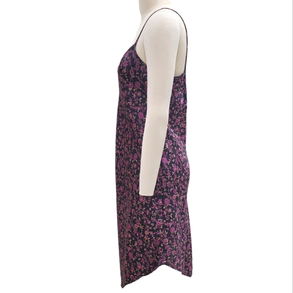 Jalate slip dress womens small black purple floral asymmetrical hem fairy grunge - Picture 3 of 8